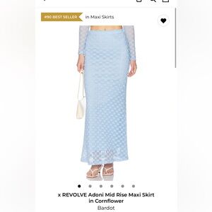 Bardot Cornflower Blue Lace Maxi Skirt
